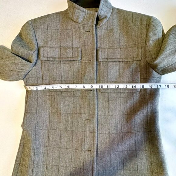 J. Crew Military green wool blend blazer jacket top pockets Size 2 - Picture 6 of 10